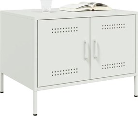 vidaXL Τραπεζάκι Σαλονιού Λευκό 68x50x50,5 εκ. από Ατσάλι