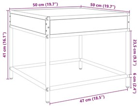 Τραπεζάκι Σαλονιού Άπειρο Φως LED Καφέ Δρυς 50x50x41 εκ. - Καφέ