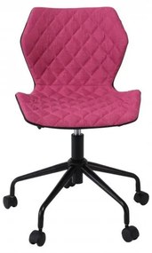 DAVID καρέκλα γραφείου PU Μαύρο/Υφασμα Ροδί 48x50x78/88cm ΕΟ207,2