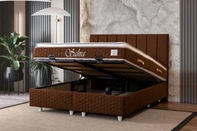 Stewehome Κρεβάτι με Αποθήκευση &amp;amp; Στρώμα Καφέ 160x200 cm