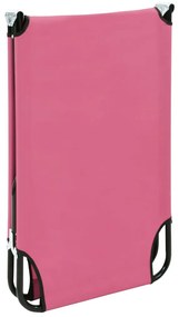 vidaXL Ξαπλώστρα Πτυσσόμενη Ροζ Ατσάλινη