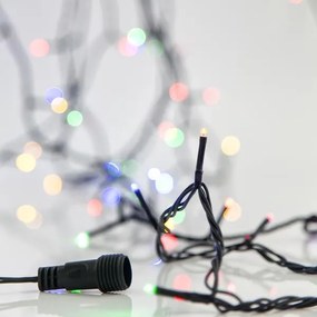 Eurolamp Σειρά 100 LED Πολύχρωμα Επεκτεινόμενη 10m ΙΡ44 Πράσινο Καλώδιο 600-15249