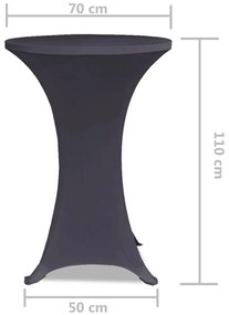 vidaXL Καλύμματα Τραπεζιού Ελαστικά 2 τεμ. Ανθρακί 70 εκ.