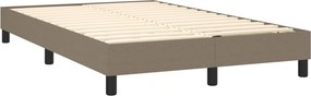 vidaXL Κρεβάτι Boxspring με Στρώμα Taupe 120x200 εκ. Υφασμάτινο