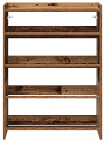 Ράφι παπουτσιών Παλιό ξύλο 60x25x81 cm Κατασκευασμένο ξύλο - Καφέ