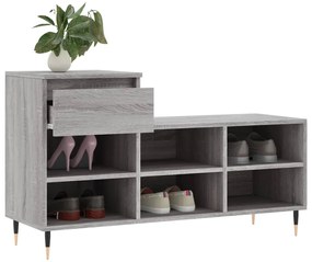 vidaXL Παπουτσοθήκη Γκρι Sonoma 102x36x60 εκ. από Επεξεργασμένο Ξύλο