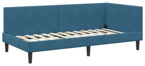 vidaXL Κρεβάτι Γωνίας Μπλε 80 x 200 cm Βελούδο και Εργοστασιακό ξύλο