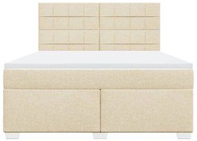 ΚΡΕΒΑΤΙ BOXSPRING ΜΕ ΣΤΡΩΜΑ ΚΡΕΜ 180X200 ΕΚ. ΥΦΑΣΜΑΤΙΝΟ 3292872