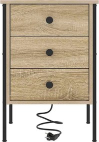 vidaXL Κομοδίνο Δρύς Sonoma 42 x 41 x 61 εκ Επεξεργασμένο ξύλο