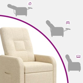 vidaXL Αναπαυτική Καρέκλα Κρεμ Ύφασμα
