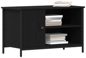 vidaXL Κάστρο Τηλεόρασης Μαύρο Δρυς 80x40x50 εκ Επεξεργασμένο Ξύλο και Χάλυβας