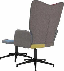 vidaXL Πολυθρόνα Relax Σχέδιο Patchwork Υφασμάτινη με Σκαμπό