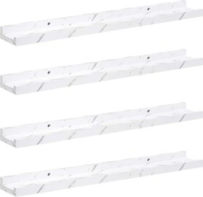 vidaXL Ράφι Τοίχου Επιτοίχιο 4 pcs Λευκό Μάρμαρο 60 x 9 x 3 cm