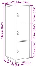 ΝΤΟΥΛΑΠΙ ΨΗΛΟ ΚΑΦΕ ΜΕΛΙ 34X40X108,5 ΕΚ. ΑΠΟ ΜΑΣΙΦ ΞΥΛΟ ΠΕΥΚΟΥ 820170