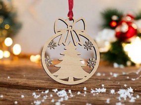 Σετ των 3 Intra απο ξύλο plywood 3mm-4mm πάχος – Στολίδι με κρεμαστό χριστουγεννιάτικο δέντρο 30x35 cm INTRAVECTRY-MY545591