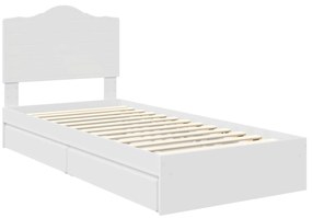 vidaXL Κρεβάτι Αποθήκης Λευκό 90 x 190 cm Επεξεργασμένο ξύλο