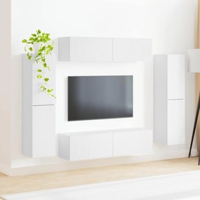 vidaXL Σετ επίπλου τηλεόρασης 8 pcs Λευκό Επεξεργασμένο ξύλο
