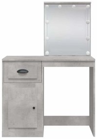 vidaXL Μπουντουάρ με LED Φώτα Γκρι Σκυροδέματος 90x42x132,5 εκ.