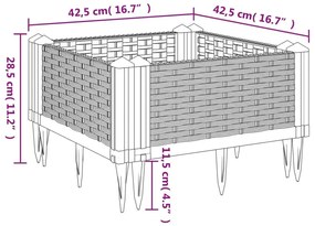 Ζαρντινιέρα με Πασσάλους Λευκή 42,5x42,5x28,5 εκ Πολυπροπυλένιο - Λευκό