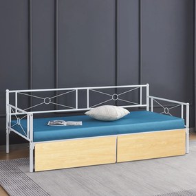 ΚΡΕΒΑΤΙ-ΚΑΝΑΠΕΣ BERNIE HM21121.02 ΛΕΥΚΟ ΜΕΤΑΛΛΟ &amp;amp; SONAMA ΣΥΡΤΑΡΙΑ- ΓΙΑ 190x90εκ. - 9996922 - HM21121.02
