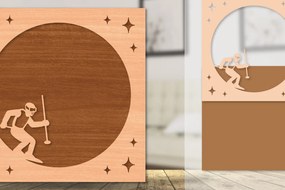 Intra απο ξύλο plywood 3mm-4mm πάχος – Κορνίζα φωτογραφιών με σκι Δίασταση 20x20 cm INTRAFABR-113174231