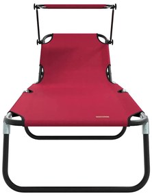 vidaXL Πτυσσόμενη ξαπλώστρα 2 pcs Κόκκινο 56 x 190 x 81εκ ύφασμα