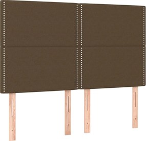 vidaXL Κρεβάτι Boxspring με Στρώμα Σκούρο Καφέ 140x190 εκ. Υφασμάτινο