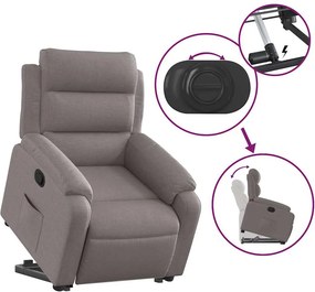 vidaXL Πολυθρόνα Ανακλινόμενη με Ανύψωση Χρώμα Taupe Υφασμάτινη