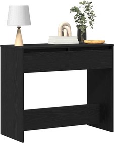 vidaXL Κονσόλα Τραπεζιού Μαύρη Δρυς 89 x 41 x 76,5 εκ. από Τεχνητό Ξύλο
