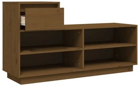 vidaXL Παπουτσοθήκη Καφέ Μελί 110 x 34 x 61 εκ. από Μασίφ Ξύλο Πεύκου