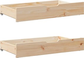 vidaXL Πλαίσιο Κρεβατιού με Συρτάρια 75x190εκ. Μασίφ Πεύκο