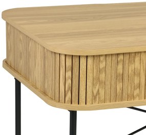 Κονσόλα Scandi pakoworld MDF/Metal σε φυσική απόχρωση με μεταλλικά μαύρα πόδια 120x60x76,5εκ