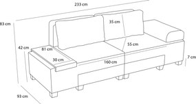 3-Seat Sofa-Bed Perenna Linen - Grey Grey