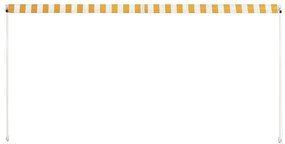 vidaXL Τέντα Συρόμενη Κίτρινο / Λευκό 250 x 150 εκ.