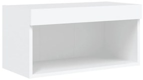 vidaXL Έπιπλα Τοίχου Τηλεόρασης 8 τεμ LED Λευκά από Επεξεργασμένο Ξύλο
