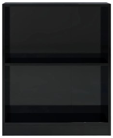 vidaXL Βιβλιοθήκη Γυαλιστερό Μαύρο 60x24x74,5 εκ. Επεξεργασμένο Ξύλο