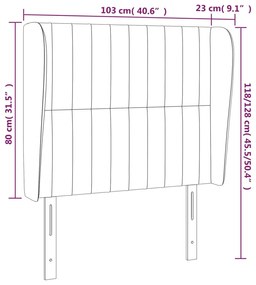 Κεφαλάρι με Πτερύγια Ροζ 103x23x118/128 εκ. Βελούδινο 3118241