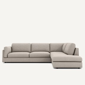 Γωνιακός καναπές με σεζλόνγκ από βισκόζη και λινό, César
