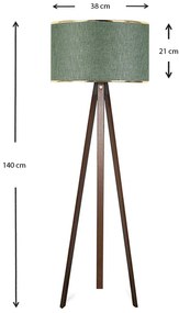 Φωτιστικό δαπέδου Rosling Megapap Mdf/ύφασμα Pvc χρώμα καρυδί/κυπαρισσί 38x21x140εκ.