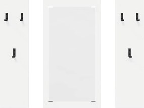vidaXL Τοίχου Κρεμάστρα Επιτοίχιο Λευκό 96 x 1,5 x 90 εκ