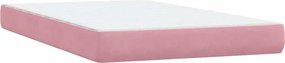 VidaXL Box Spring κρεβάτι με στρώμα ροζ 120x220 cm Βελούδινο