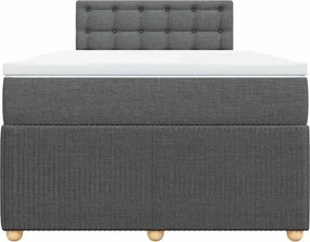 vidaXL Κρεβάτι Boxspring με Στρώμα Σκούρο Γκρι 120x200 εκ. Υφασμάτινο