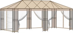vidaXL Σκελετός Γκαζebo 6 x 3 m Μαύρο Ατσάλι