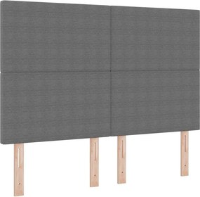 vidaXL Κεφαλάρι Ανοιχτό γκρι 160 cm Υφασμάτινο Κορντουρά