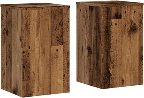 vidaXL Βάσεις Φυτών 2 τεμ. Όψη Παλαιού Ξύλου 30x30x50 εκ. Επεξ. Ξύλο