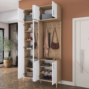 Έπιπλο Εισόδου Καρυδί / Λευκό CRUTRU 120x37.5x240