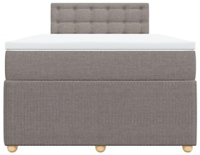 Κρεβάτι Boxspring με Στρώμα Taupe 120x200 εκ. Υφασμάτινο - Μπεζ-Γκρι