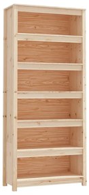 Βιβλιοθήκη 80 x 35 x 183 εκ. από Μασίφ Ξύλο Πεύκου - Καφέ