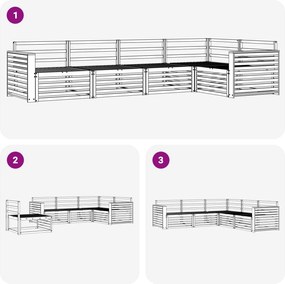vidaXL Σειρά Καναπέ Εξωτερικού 5 pcs Φυσικό