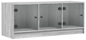 vidaXL Έπιπλο Τηλεόρασης Sonoma Γκρι 102x37x42 εκ. με Γυάλινες Πόρτες
